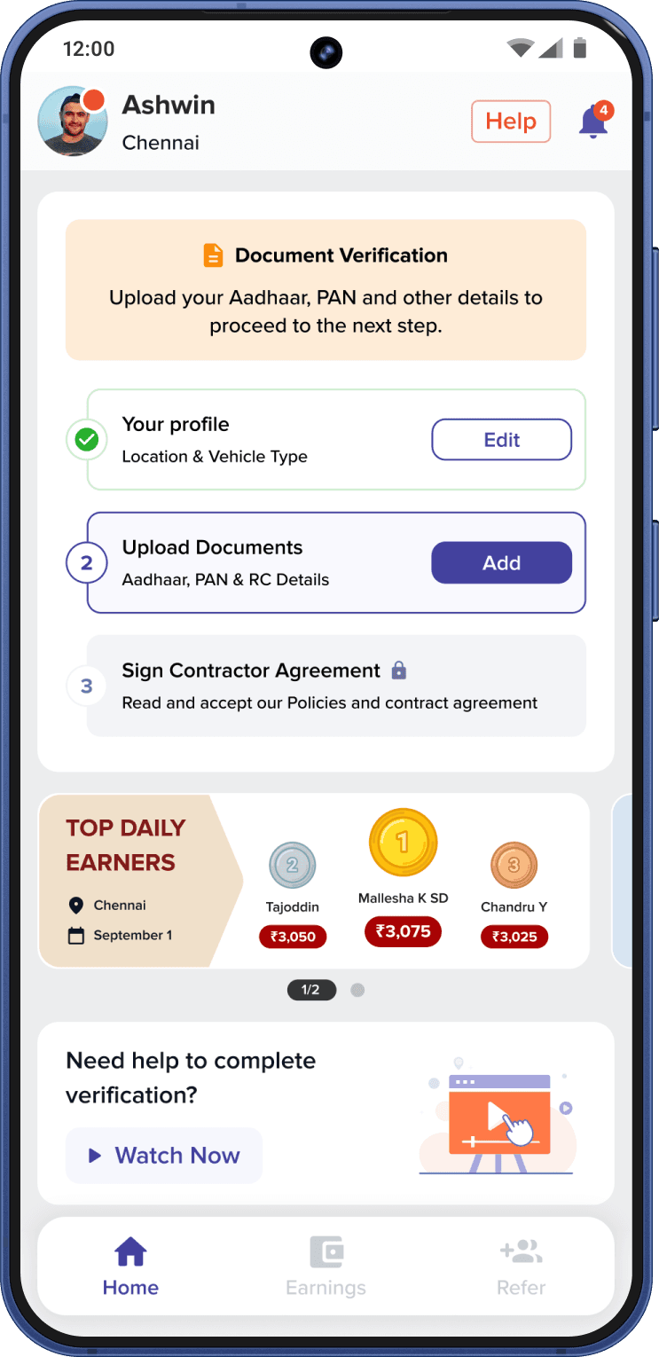 Loadshare Rider onboarding